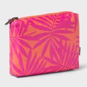 4 pouches Vibrant Pink and Orange Leaf Print Pouch